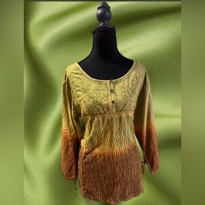 Elegant Ombre Blouse with Embroidery